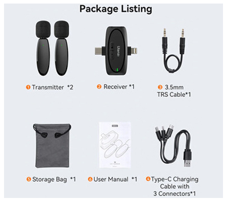 Ulanzi V6 3-in-1 2-Person Plug-and-Play Wireless Lavalier Microphone System