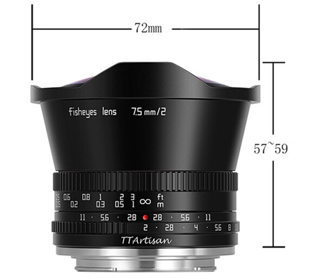 TTArtisan 7.5mm f/2 Fisheye for Canon RF Mount APSC