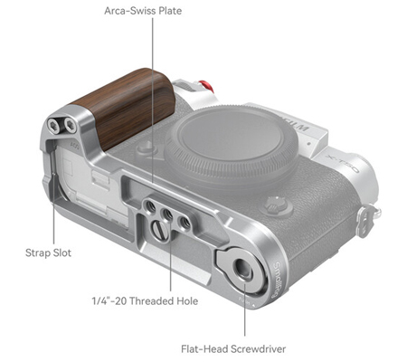 SmallRig Wooden L-Shape Grip for Fujifilm X-T50 4735 Silver