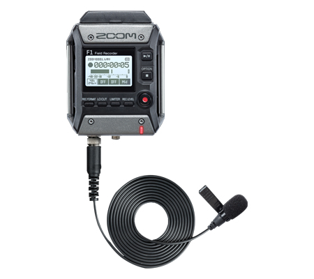 Zoom F1 Field Recorder with Lavalier Microphone