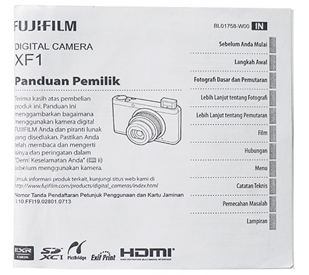 Fujifilm XF1 Manual Book