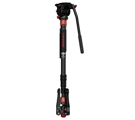 iFootage Cobra 3 A180T + Komodo K5 Fluid Head Carbon Fiber Monopod with Mini Tripod