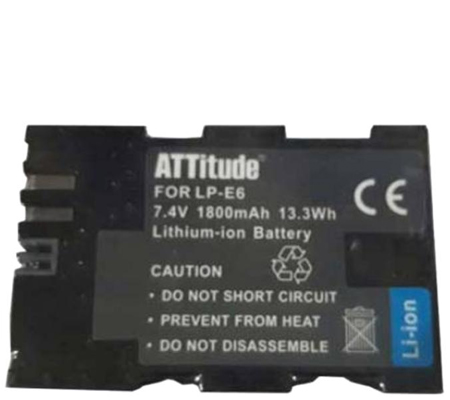 ATTitude Canon LP-E6 Battery for Canon 5DSR/5DIV/5DIII/5DII/6D/7D series/80D/70D/60D