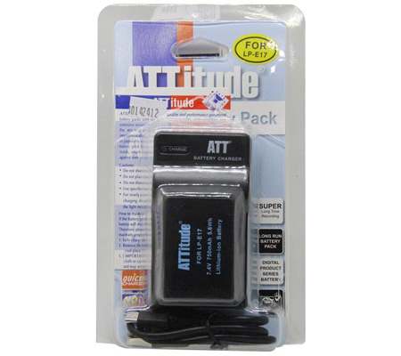 ATTitude Canon LP-E17 Battery + Charger for Canon R100/R50/R8/R10/RP/200D/800D/760D/750D