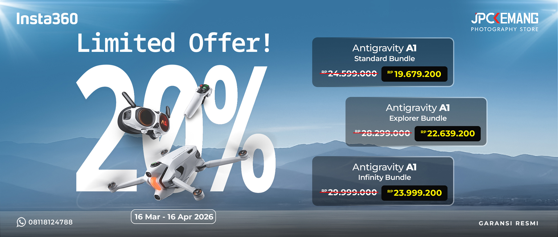 Diskon Insta360 Antigravity